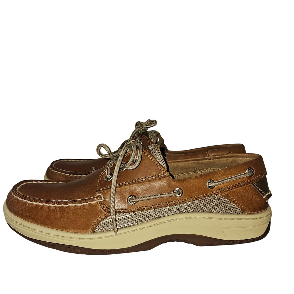 Sperry Top-Sider Mens Billfish 3-Eye Tan Leather Mesh Boat Shoes 0799320 Size 11